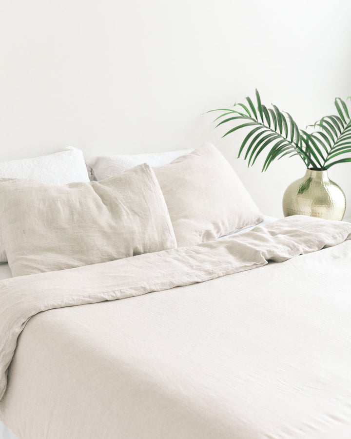 white woven duvet set