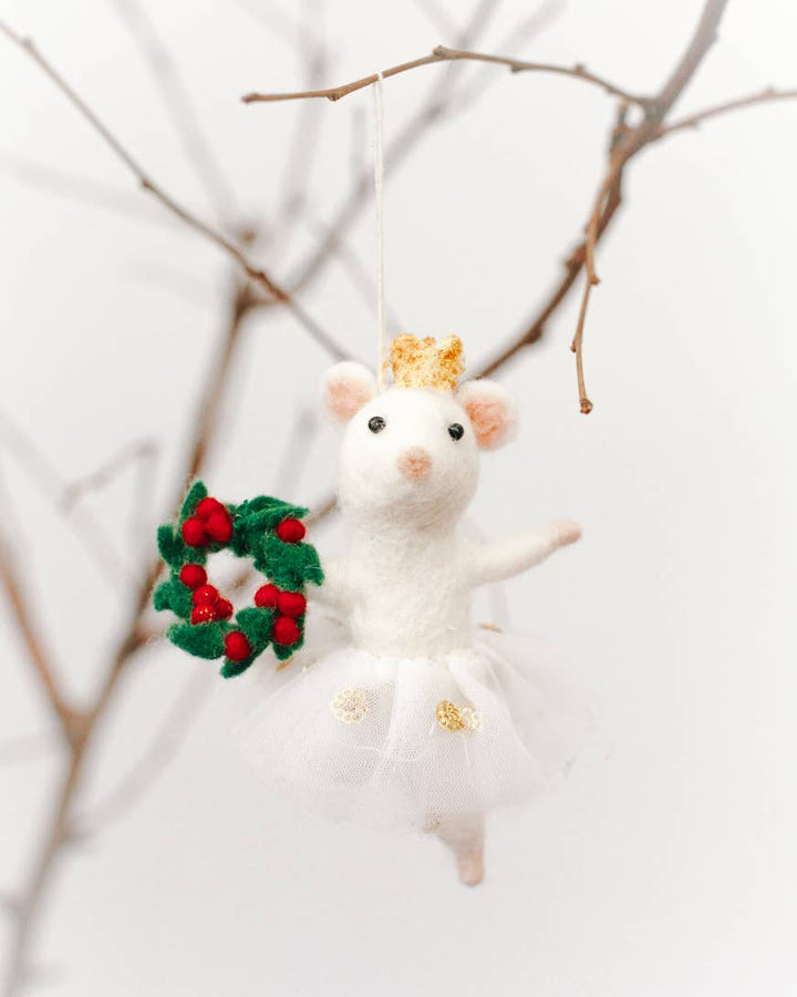 Ballerina Mouse Ornament| Handcrafted in Nepal