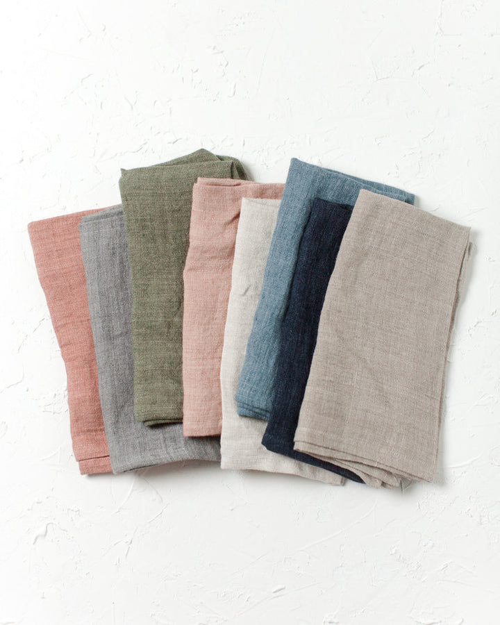 Stone Washed Linen Hemmed Dinner Napkins