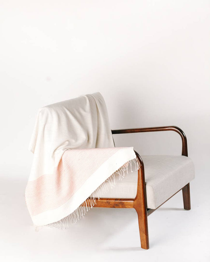 Creative Women - Riviera Cotton Throw Blanket: Blush